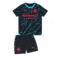Camisa de time de futebol Manchester City Replicas 3º Equipamento Infantil 2023-24 Manga Curta (+ Calças curtas)